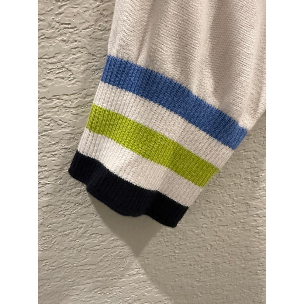 Tommy Hilfiger Sweater Size XXL 2XL White V-Neck Cotton Blend Striped - Picture 6 of 7
